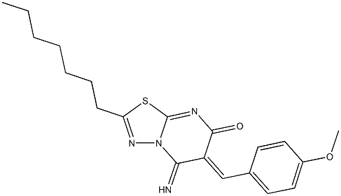 2-heptyl-5-imino-6-(4-methoxybenzylidene)-5,6-dihydro-7H-[1,3,4]thiadiazolo[3,2-a]pyrimidin-7-one|