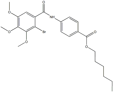 hexyl 4-[(2-bromo-3,4,5-trimethoxybenzoyl)amino]benzoate Structure