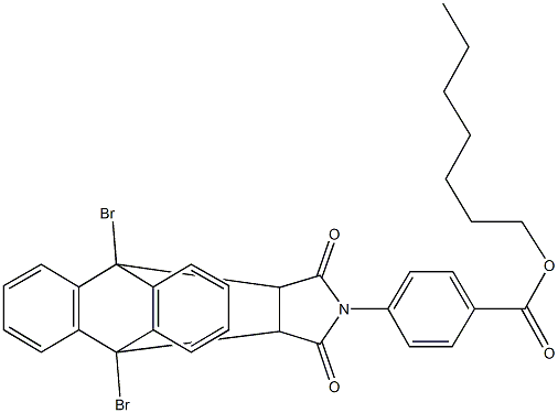 heptyl 4-(1,8-dibromo-16,18-dioxo-17-azapentacyclo[6.6.5.0~2,7~.0~9,14~.0~15,19~]nonadeca-2,4,6,9,11,13-hexaen-17-yl)benzoate Structure