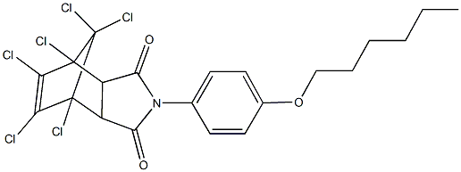 1,7,8,9,10,10-hexachloro-4-[4-(hexyloxy)phenyl]-4-azatricyclo[5.2.1.0~2,6~]dec-8-ene-3,5-dione Structure