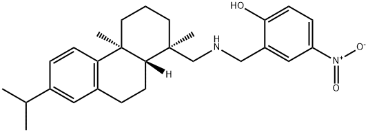 2-[(abieta-8,11,13-trien-18-ylamino)methyl]-4-nitrophenol Structure