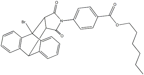 hexyl 4-(1-bromo-16,18-dioxo-17-azapentacyclo[6.6.5.0~2,7~.0~9,14~.0~15,19~]nonadeca-2,4,6,9,11,13-hexaen-17-yl)benzoate|