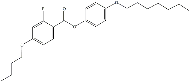 4-(heptyloxy)phenyl 4-butoxy-2-fluorobenzoate Structure