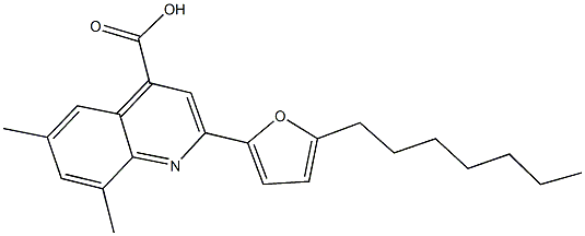 2-(5-heptyl-2-furyl)-6,8-dimethyl-4-quinolinecarboxylic acid Structure