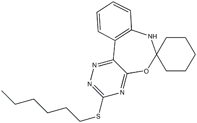 3-(hexylthio)-6,7-dihydrospiro([1,2,4]triazino[5,6-d][3,1]benzoxazepine-6,1'-cyclohexane)|