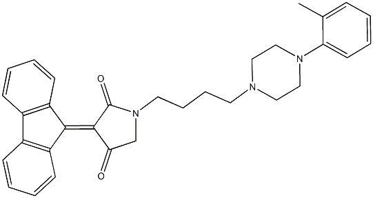 3-(9H-fluoren-9-ylidene)-1-{4-[4-(2-methylphenyl)-1-piperazinyl]butyl}-2,4-pyrrolidinedione Structure