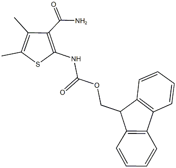9H-fluoren-9-ylmethyl 3-(aminocarbonyl)-4,5-dimethyl-2-thienylcarbamate Structure