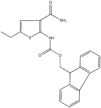 9H-fluoren-9-ylmethyl 3-(aminocarbonyl)-5-ethyl-2-thienylcarbamate Structure