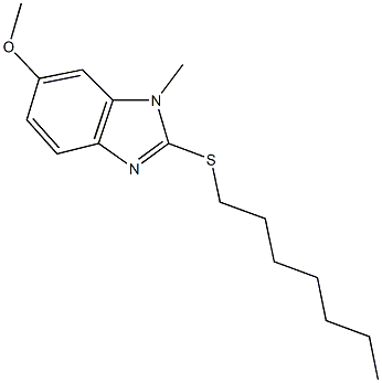 2-(heptylsulfanyl)-1-methyl-1H-benzimidazol-6-yl methyl ether Structure