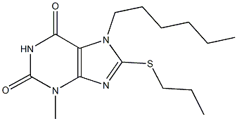 7-hexyl-3-methyl-8-(propylsulfanyl)-3,7-dihydro-1H-purine-2,6-dione