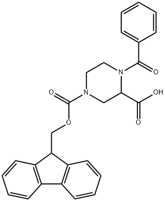 4-((((9H-Fluoren-9-Yl)Methyl9H-Fluoren-9-Yl)Methoxy)Carbonyl)-1-Benzoylpiperazine-2-Carboxylic Acid|4-((((9H-芴-9-基)甲氧基)羰基)-1-苯甲酰基哌嗪-2-羧酸