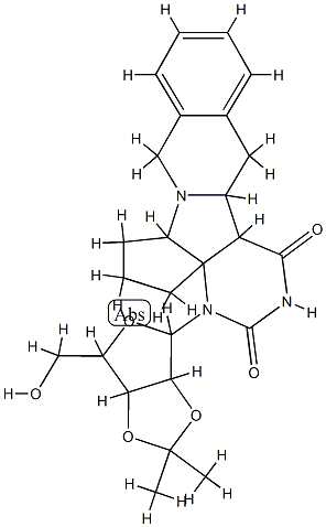 5,6,7,7a,9,10,14b,14c-octahydro-4-(2,3-O-(1-methylethylidene)-ribofuranosyl)cyclopenta(4,5)pyrimido(5',4':3,4)pyrrolo(2,1-a)isoquinoline-1,3(2H,4H)-dione|