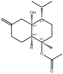 (1R,4S,4AR,8AR)-REL-八氢-1-甲基-6-亚甲基-4-(1-甲基乙基)-1,4A(2H)-萘二酚 1-乙酸酯, 1432064-69-1, 结构式