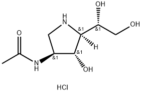 Acetamide, N-5-(1,2-dihydroxyethyl)-4-hydroxy-3-pyrrolidinyl-, monohydrochloride, 3S-3.alpha.,4.beta.,5.alpha.(R*)-|