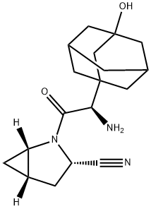 2-Azabicyclo[3.1.0]hexane-3-carbonitrile, 2-[(2R)-2-aMino-2-(3-hydroxytricyclo[3.3.1.13,7]dec-1-yl)acetyl]-, (1S,3S,5S)- Struktur