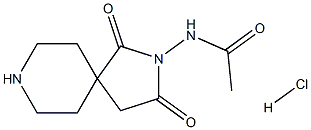 AcetaMide,N-(1,3-dioxo-2,8-diazaspiro[4.5]dec-2-yl)-, (Hydrochloride) (1:1) Structure
