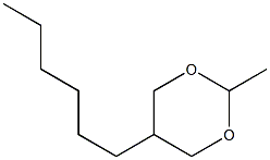 5β-Hexyl-2α-methyl-1,3-dioxane Structure