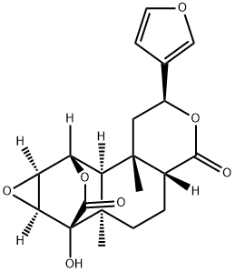 (2S,4aβ,7aα,8aα,9aα)-ドデカヒドロ-2-(3-フリル)-7α-ヒドロキシ-6aα,9bβ-ジメチル-9β,7-(エポキシメタノ)-4H-オキシレノ[6,7]ナフト[2,1-c]ピラン-4,11-ジオン 化学構造式