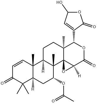 (17aα,13α)-7α-Acetoxy-14β,15β-epoxy-4,4,8-trimethyl-3,16-dioxo-D-homo-17aα-(2,5-dihydro-5-hydroxy-2-oxofuran-3-yl)-17-oxa-5α-androst-1-ene Structure