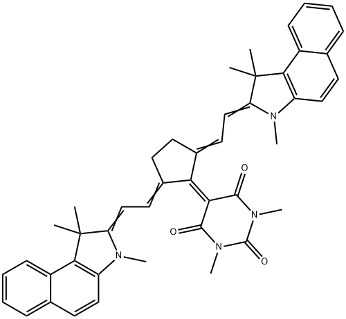 2,4,6(1H,3H,5H)-5-[2,5-Bis[2-(1,3-dihydro-1,1,3-trimethyl-2H-benz[e]indol-2-ylidene)ethylidene]cyclopentylidene]-1,3-dimethylpyrimidinetrione|2,4,6(1H,3H,5H)-5-[2,5-双[2-(1,3-二氢-1,1,3-三甲基-2H-苯并[E]吲哚-2-亚基)乙亚基]环戊亚基]-1,3-二甲基嘧啶三酮
