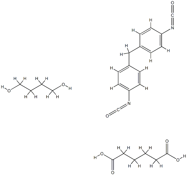 Hexanedioic acid, polymer with 1,4-butanediol and 1,1-methylenebis4-isocyanatobenzene Structure