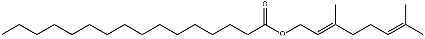 Hexadecansure, 3,7-dimethyl-2,6-octandienyl ester, (E)-|反式十六烷酸-3,7-二甲基-2,6-辛二烯酯