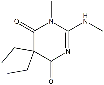 4,6(1H,5H)-Pyrimidinedione,5,5-diethyl-1-methyl-2-(methylamino)-(9CI) Structure