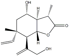 (3S,3aβ,7aα)-3a,4,5,6,7,7a-ヘキサヒドロ-6β-ビニル-4β-ヒドロキシ-7α-[1-(ヒドロキシメチル)エテニル]-3,6-ジメチルベンゾフラン-2(3H)-オン 化学構造式