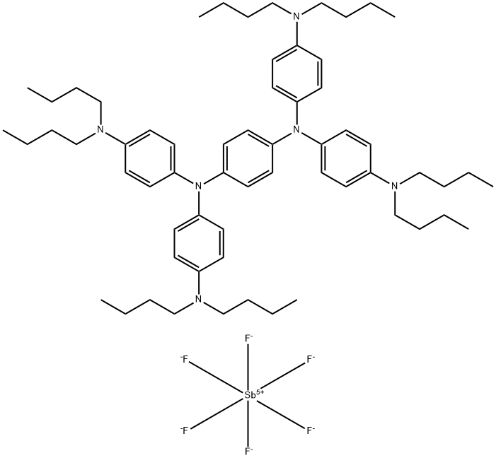 hexafluoroantimonate(1-), salt with N,N,N',N'-tetrakis[4-(dibutylamino)phenyl]benzene-1,4-diamine (1:1) Structure
