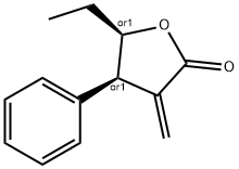 2(3H)-Furanone,5-ethyldihydro-3-methylene-4-phenyl-,(4R,5R)-rel-(9CI) Structure
