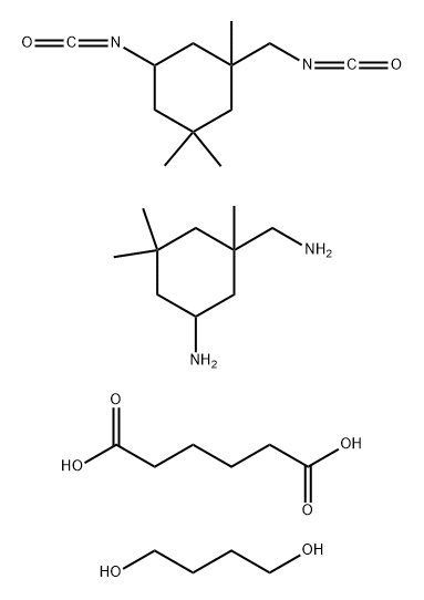 Hexanedioic acid, polymer with 5-amino-1,3,3-trimethylcyclohexanemethanamine, 1,4-butanediol and 5-isocyanato-1-(isocyanatomethyl)-1,3,3-trimethylcyclohexane Structure