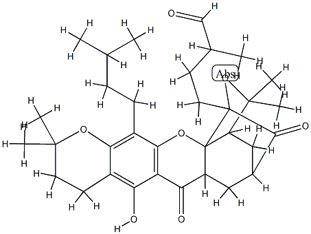 3a,4,5,6,6a,7,9,10-Octahydro-8-hydroxy-α,3,3,11,11-pentamethyl-13-(3-methylbutyl)-7,15-dioxo-1,5-methano-3H,11H-furo[3,4-g]pyrano[3,2-b]xanthene-1-butanal|