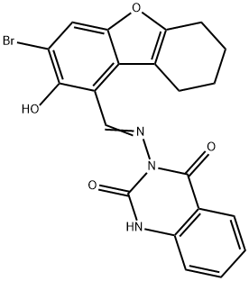 2,4(1H,3H)-Quinazolinedione,3-[[(3-bromo-6,7,8,9-tetrahydro-2-hydroxy-1-dibenzofuranyl)methylene]amino]-(9CI)|