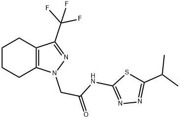 1H-Indazole-1-acetamide,4,5,6,7-tetrahydro-N-[5-(1-methylethyl)-1,3,4-thiadiazol-2-yl]-3-(trifluoromethyl)-(9CI) Structure