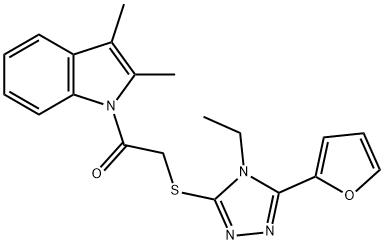 1H-Indole,1-[[[4-ethyl-5-(2-furanyl)-4H-1,2,4-triazol-3-yl]thio]acetyl]-2,3-dimethyl-(9CI)|
