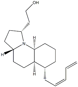 (1R,3aα,5aβ,6β,9aβ)-Dodecahydro-6-[(Z)-2,4-pentadienyl]pyrrolo[1,2-a]quinoline-1β-ethanol 结构式