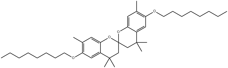 4,4,4',4',7,7'-Hexamethyl-6,6'-di(octyloxy)-2,2'-spirobichroman Structure