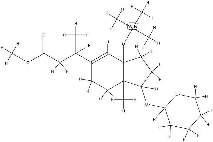 2,3,3a,6,7,7a-Hexahydro-β,7a-dimethyl-1-[(tetrahydro-2H-pyran-2-yl)oxy]-3a-[(trimethylsilyl)oxy]-1H-indene-5-propanoic acid methyl ester Structure