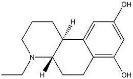 rel-(4aα*,10bβ*)-4-エチル-1,2,3,4,4a,5,6,10b-オクタヒドロベンゾ[f]キノリン-7,9-ジオール 化学構造式