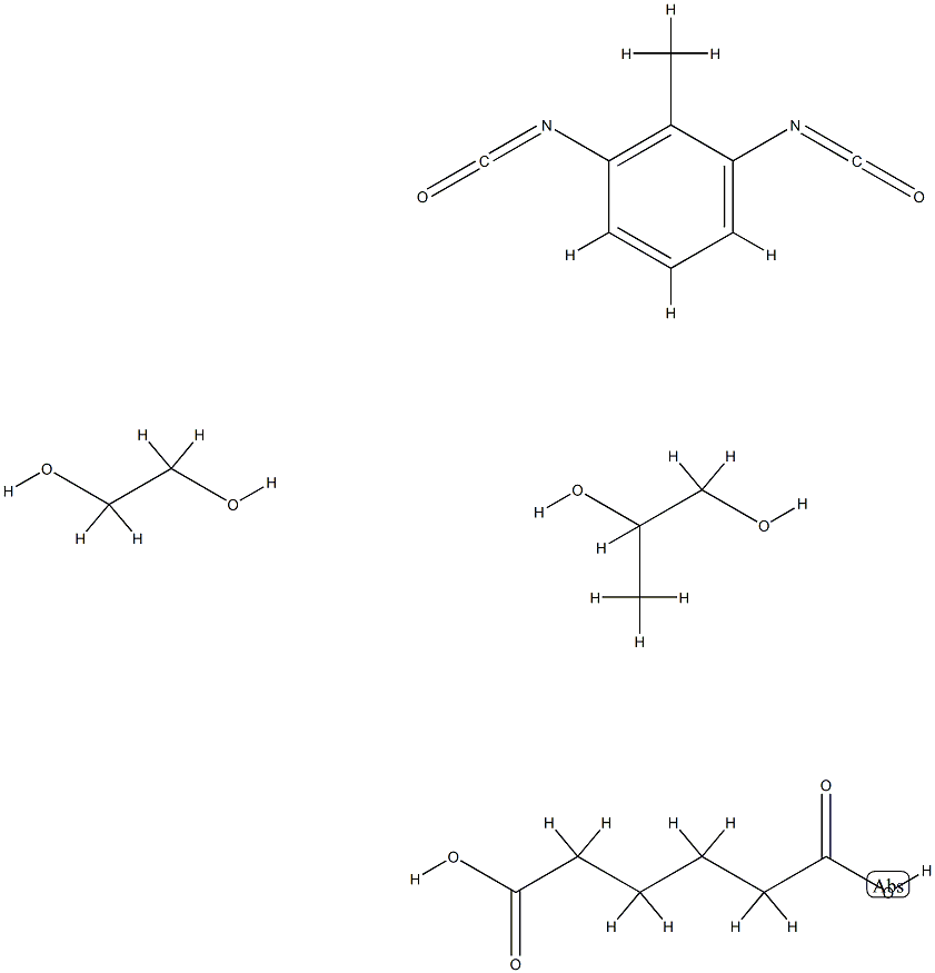 Hexanedioic acid, polymer with 1,3-diisocyanatomethyl benzene, 1,2-ethanediol and 1,2-propanediol Adipic acid, ethylene glycol, propylene glycol, toluene diisocyanate polymer Structure