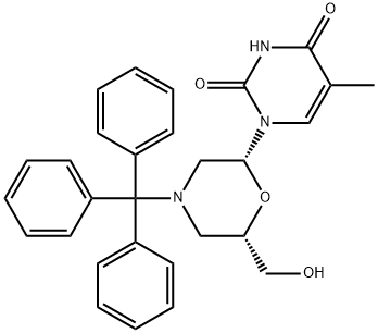 7'-OH-N-trityl Morpholino thyMine Structure