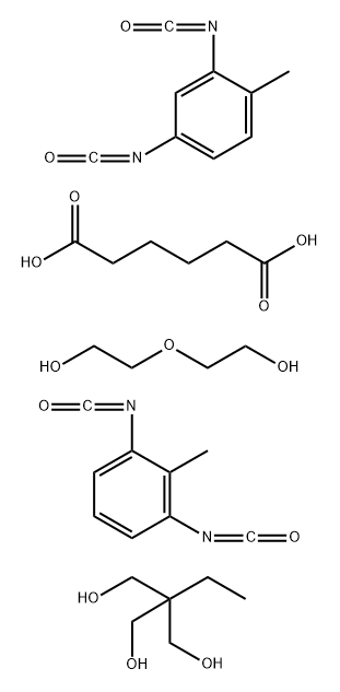 Hexanedioic acid, polymer with 1,3-diisocyanato-2-methylbenzene, 2,4-diisocyanato-1-methylbenzene, 2-ethyl-2-(hydroxymethyl)-1,3-propanediol and 2,2'-oxybis[ethanol] Structure