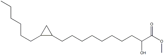 2-Hexyl-α-hydroxycyclopropanedecanoic acid methyl ester 结构式