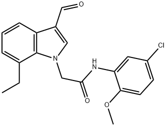1H-Indole-1-acetamide,N-(5-chloro-2-methoxyphenyl)-7-ethyl-3-formyl-(9CI) Structure