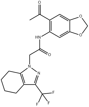 1H-Indazole-1-acetamide,N-(6-acetyl-1,3-benzodioxol-5-yl)-4,5,6,7-tetrahydro-3-(trifluoromethyl)-(9CI) Structure