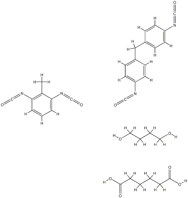 Hexanedioic acid, polymer with 1,4-butanediol, 1,3-diisocyanatomethylbenzene and 1,1'-methylenebis[4-isocyanatobenzene] Structure