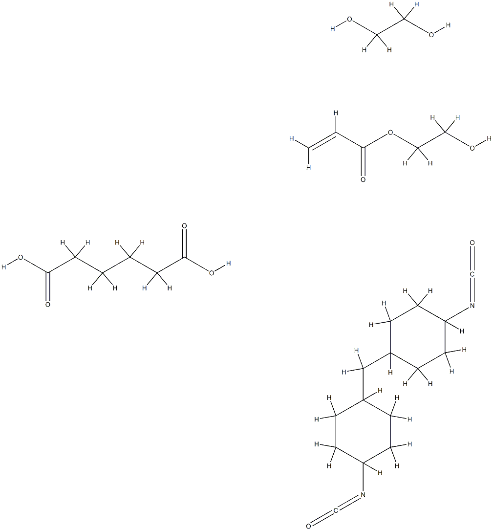 Hexanedioic acid, polymer with 1,2-ethanediol and 1,1-methylenebis4-isocyanatocyclohexane, 2-hydroxyethyl acrylate-blocked Structure