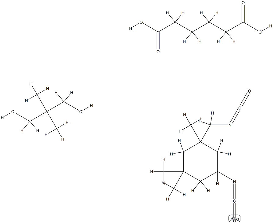 Hexanedioic acid, polymer with 2,2-dimethyl-1,3-propanediol and 5-isocyanato-1-(isocyanatomethyl)-1,3,3-trimethylcyclohexane Structure