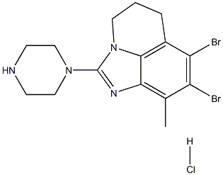 7,8-dibromo-9-methyl-2-(piperazin-1-yl)-5,6-dihydro-4H-imidazo[4,5,1-ij]quinoline hydrochloride Struktur