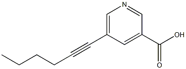 5-(HEX-1-YN-1-YL)PYRIDINE-3-CARBOXYLIC ACID Structure